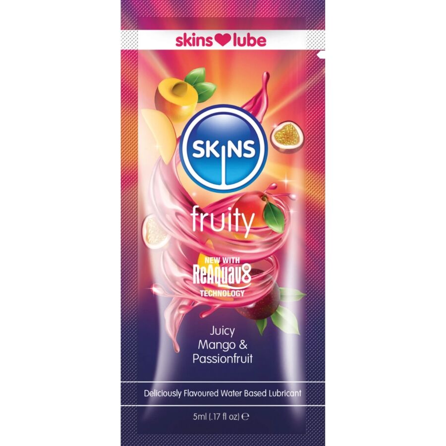 SKINS  FRUCHTIGES, WASSERBASIERTES GLEITMITTEL MANGO  PASSIONSFRUCHT, EINZELDOSIERUNG 5 ML