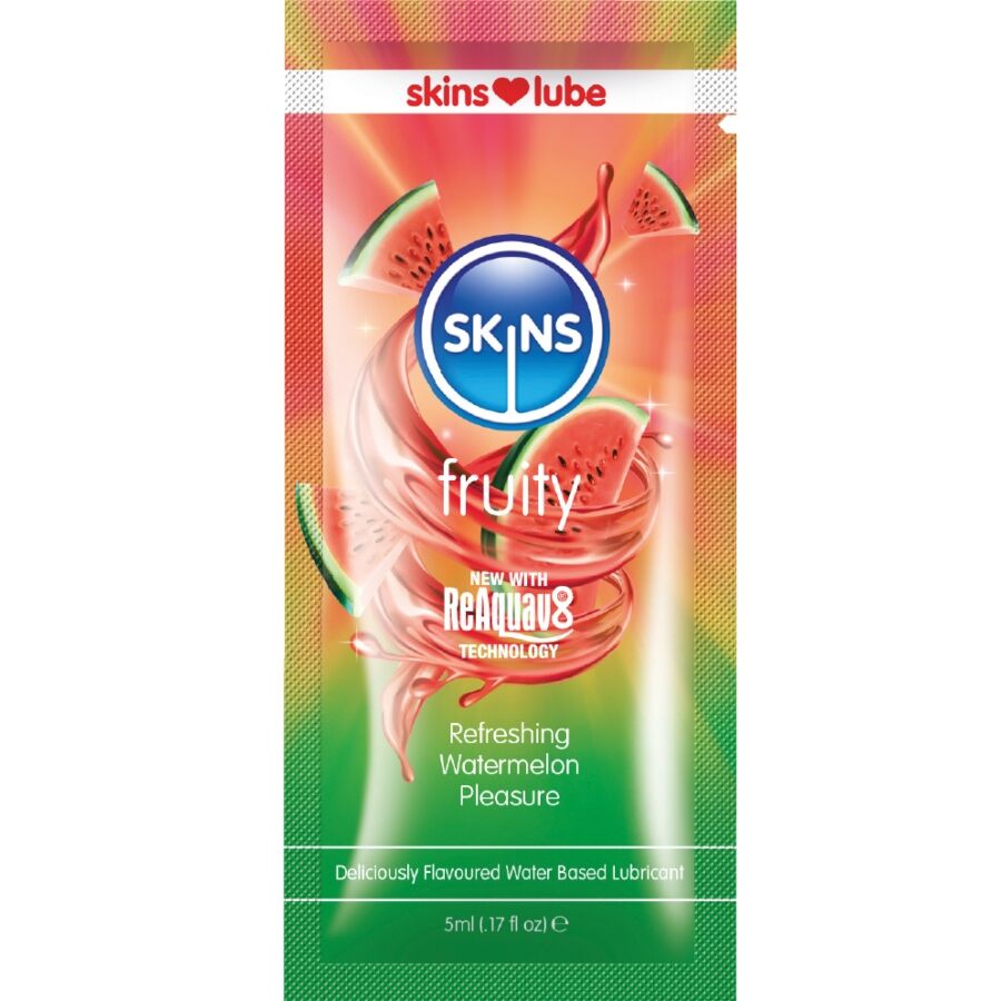 SKINS  FRUCHTIGES, WASSERBASIS-GLÄTTER WASSERMELONE, EINZELDOSIERUNG 5 ML