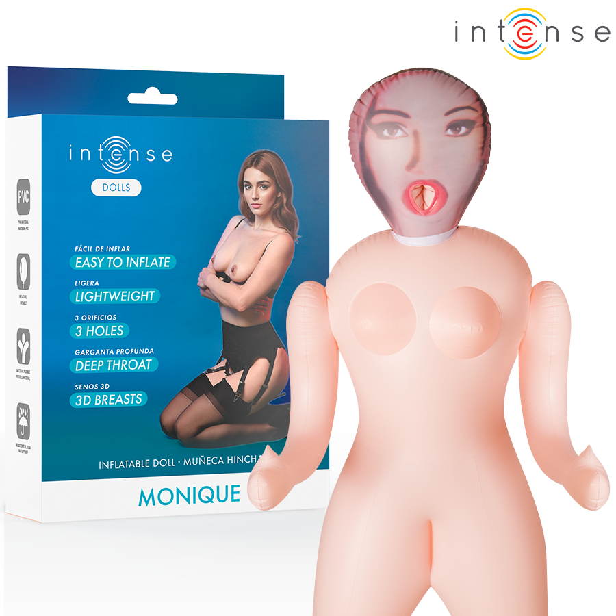 INTENSE DOLLS - MONIQUE AUFBLASBARE PUPPE MIT DREI ÖFFNUNGEN