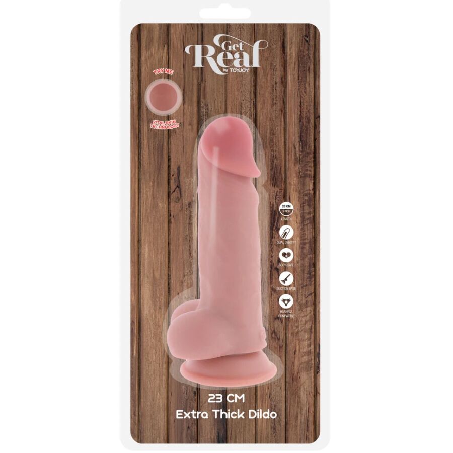 GET REAL - DELUXE REALISTIC PENIS WITH TESTICLES EXTRA THICK 23 CM – Bild 5