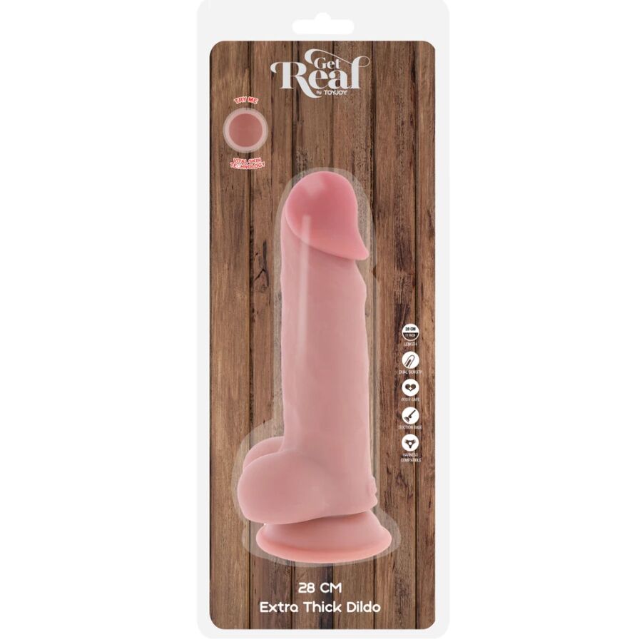 GET REAL - DELUXE REALISTIC PENIS WITH TESTICLES EXTRA THICK 28 CM – Bild 5