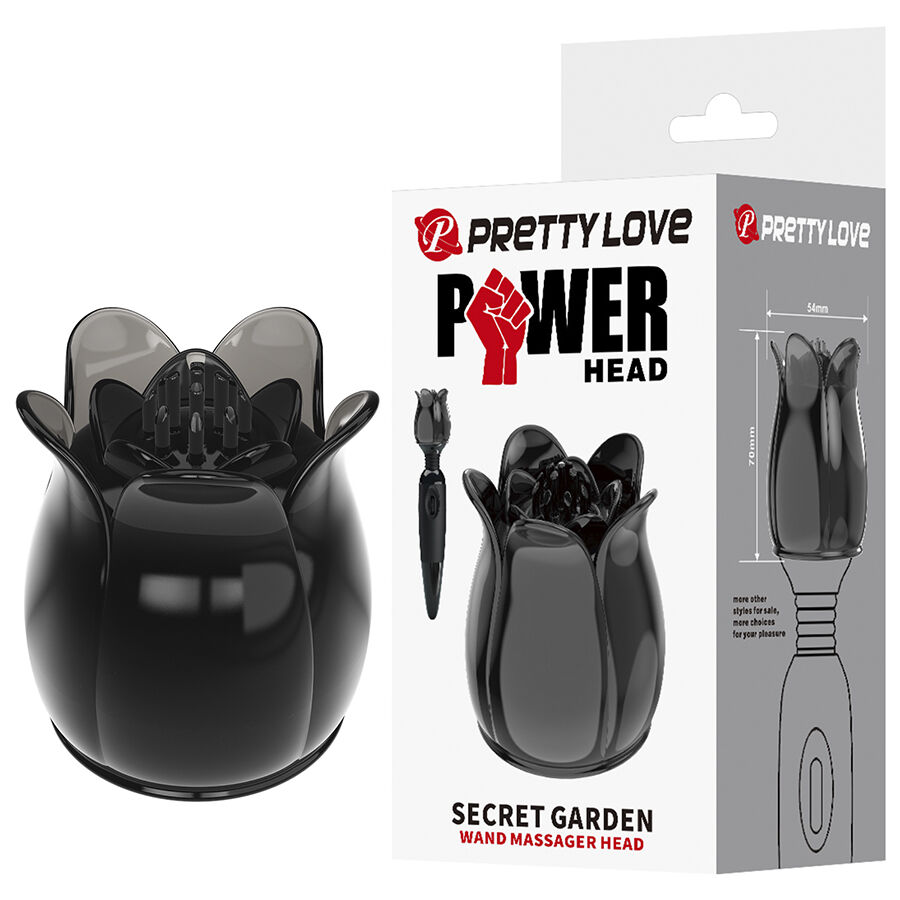 PRETTY LOVE - SECRET GARDEN SCHWARZER MASSAGEKOPF – Bild 2