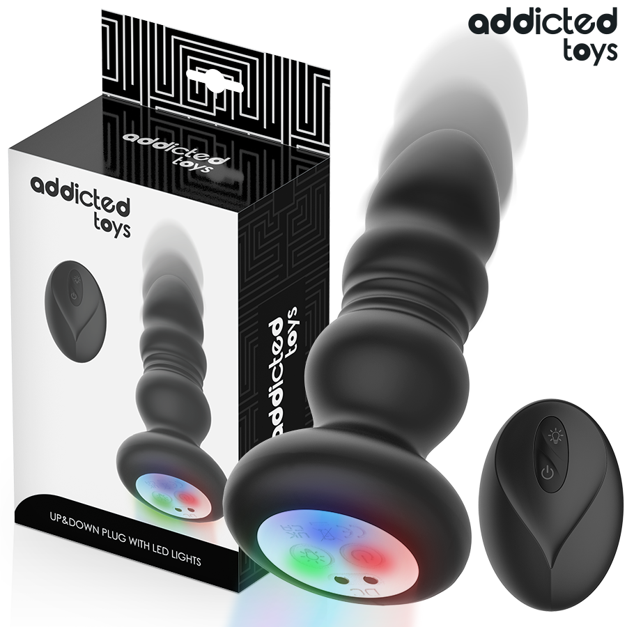 ADDICTED TOYS  ROTIERENDER VIBRIERENDER ANALPLUG MIT LED-LICHT UND FERNBEDIENUNG