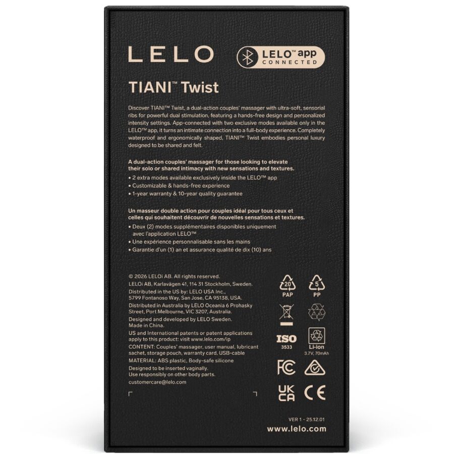 LELO - TIANI TWIST PAARVIBRATOR ZARTROSA – Bild 4