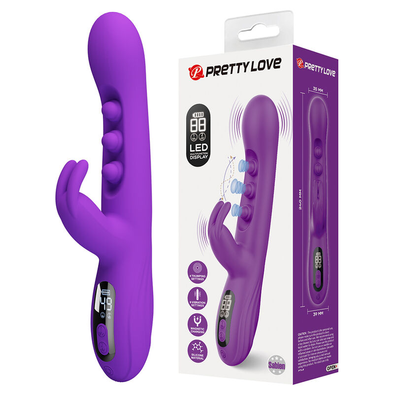 PRETTY LOVE - SABIEN RABBIT VIBRATOR MIT KLOPFSTIMULATION UND LILA LED – Bild 2