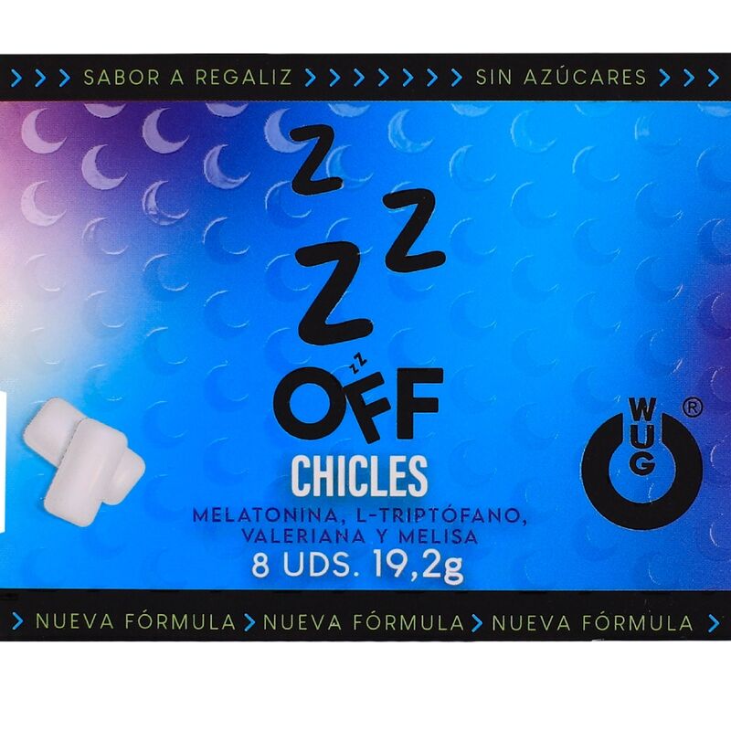 WUG off  Der funktionelle Kaugummi für mehr Entspannung und besseren Schlaf. Blisterpackung mit 8 Packungen