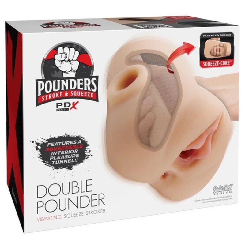 PDX PLUS  DOPPEL-POWER-VIBRATIONS-STRICKGERÄT LEICHT 20,5 CM