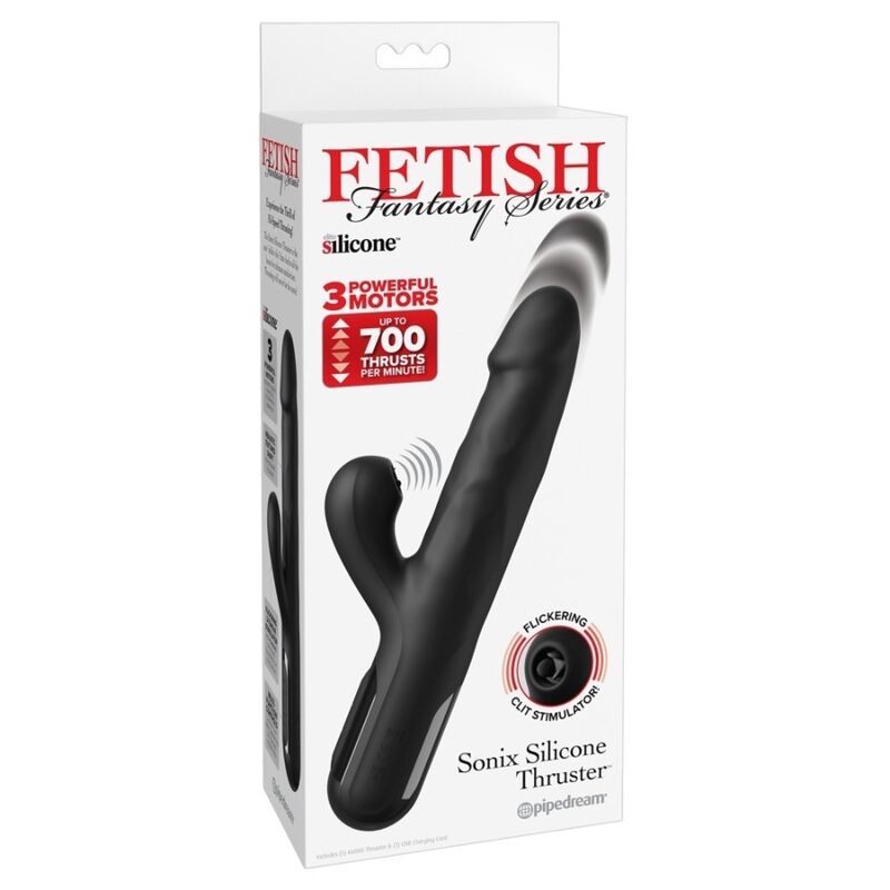 FETISH FANTASY SERIES - SONIX SILIKON-THRUSTER-HASE-VIBRATOR SCHWARZ