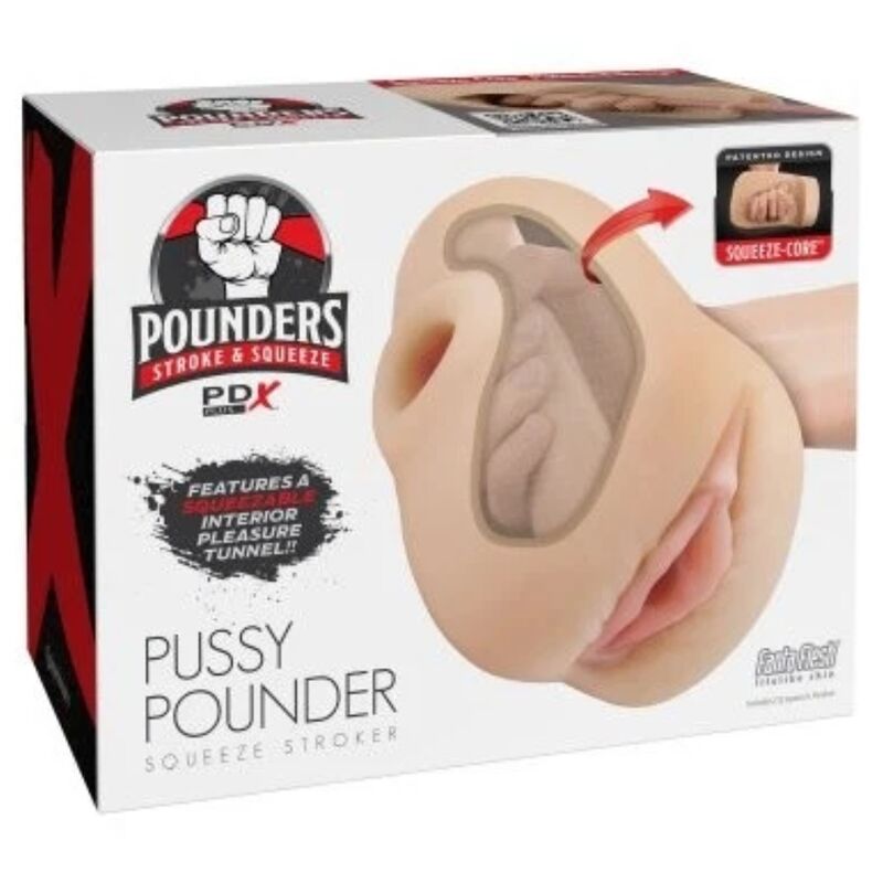 PDX PLUS  REALISTISCHER VAGINA-PUSSY-POOUNDER-SQUEEZE-STROKER 18 CM
