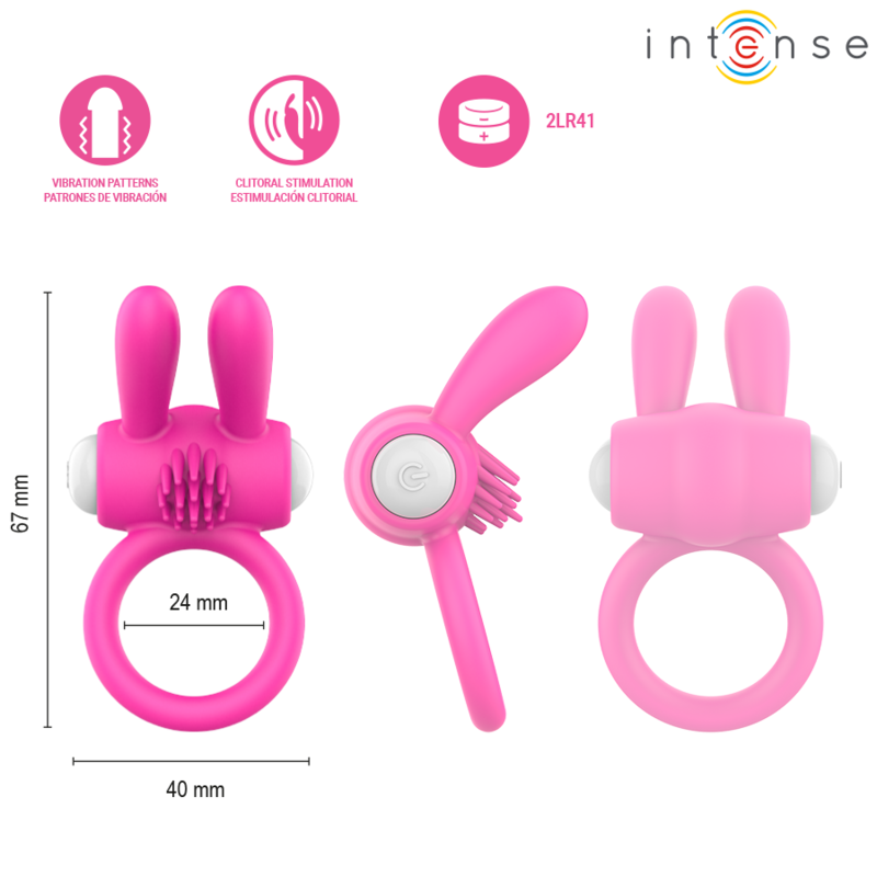 INTENSE - HOPPS VIBRIERENDER PENISRING MIT KLITORISSTIMULATION PINK – Bild 4