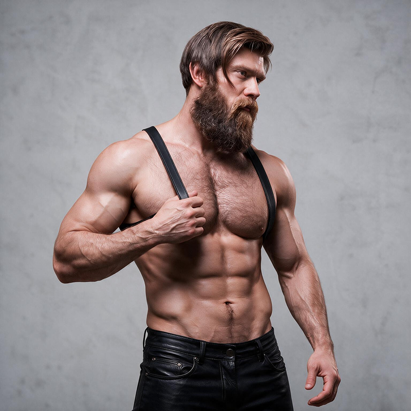 FETISH SUBMISSIVE ATTITUDE - RÜCKENHARNESS AUS ÖKOLEDER FÜR HERREN – Bild 3