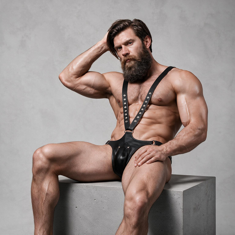 FETISH SUBMISSIVE ATTITUDE - V-FÖRMIGER HARNESS AUS ÖKOLEDER FÜR HERREN – Bild 4
