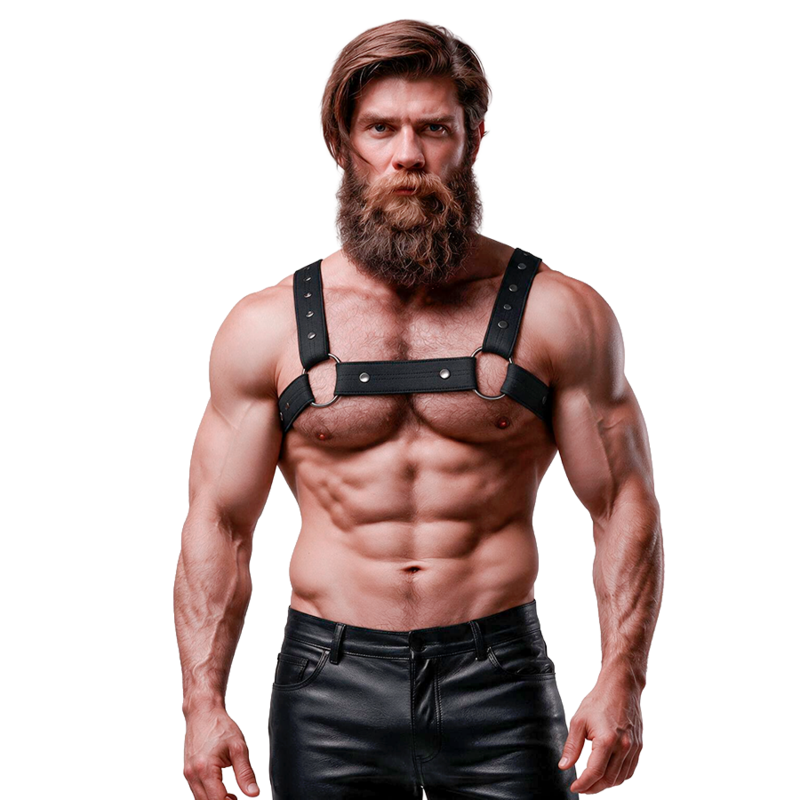 FETISH SUBMISSIVE ATTITUDE - VERSTELLBARER NEOPREN-BRUST-SPORT-HARNESS FÜR MNNER
