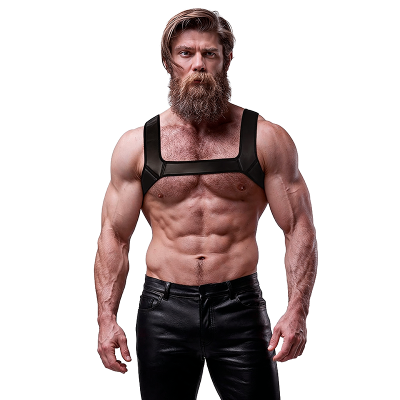 FETISH SUBMISSIVE ATTITUDE - NEOPREN-BRUSTHARNESS FÜR MNNER, GRÖSSE M