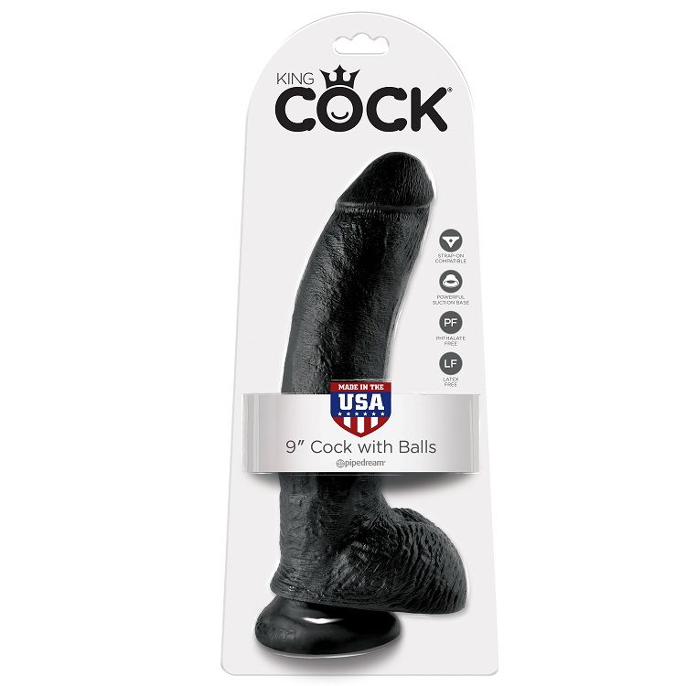 KING COCK - DILDO SCHWARZ MIT EIER 22.9 CM – Bild 5