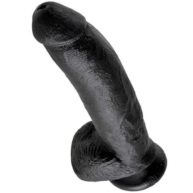 KING COCK - DILDO SCHWARZ MIT EIER 22.9 CM – Bild 3