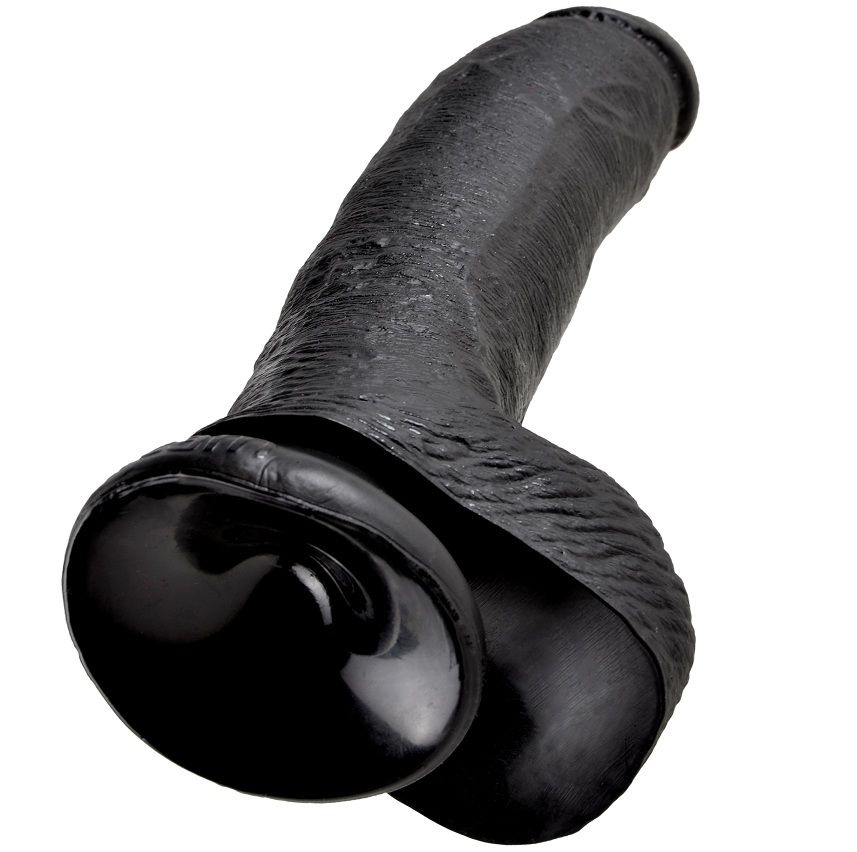 KING COCK - DILDO SCHWARZ MIT EIER 22.9 CM – Bild 4