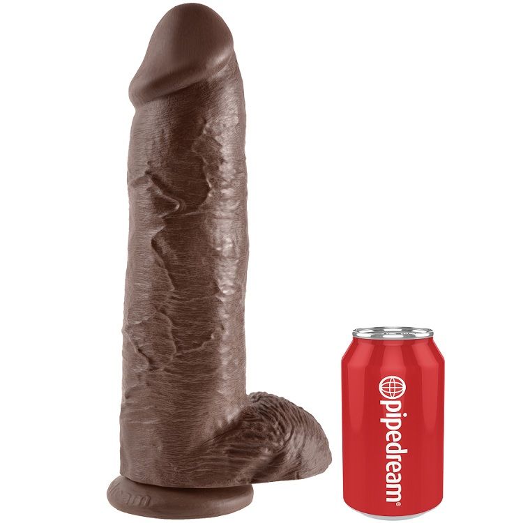 KING COCK - DILDO BRAUN MIT EIER 30.48 CM
