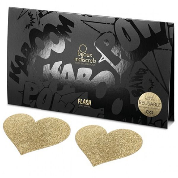 BIJOUX - INDISCRETS FLASH GOLDEN HEART NIPPELABDECKUNGEN – Bild 4