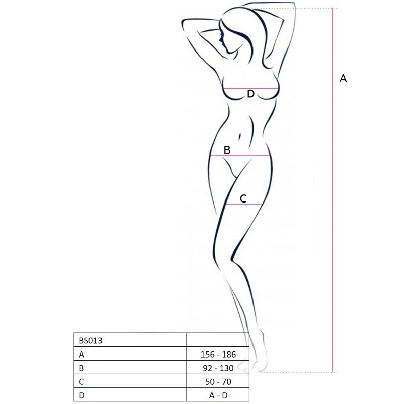 PASSION - WOMAN BS013 SCHWARZER BODYSTOCKING, EINE GRÖSSE – Bild 2