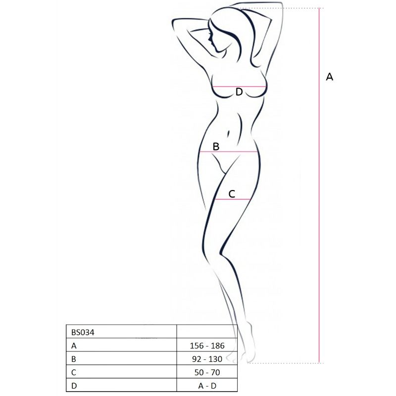 PASSION - WOMAN BS034 BODYSTOCKING SCHWARZ EINE GRÖSSE – Bild 3