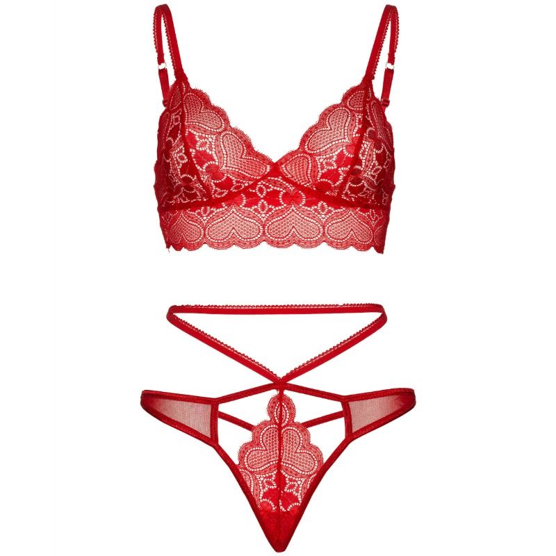 LEG AVENUE - SET 2 PIEZAS CON TANGA DOBLE TIRANTA M/L ROJO – Bild 3