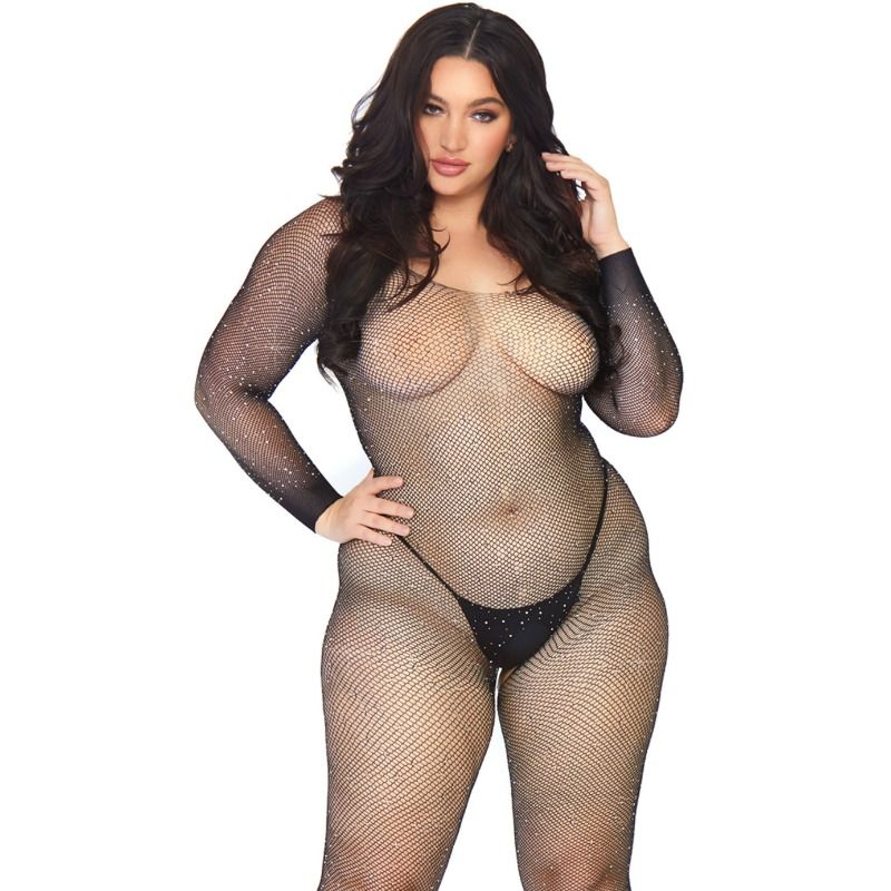 LEG AVENUE - CRYTALIZED NET BODY STOCKING 1X-2X – Bild 3