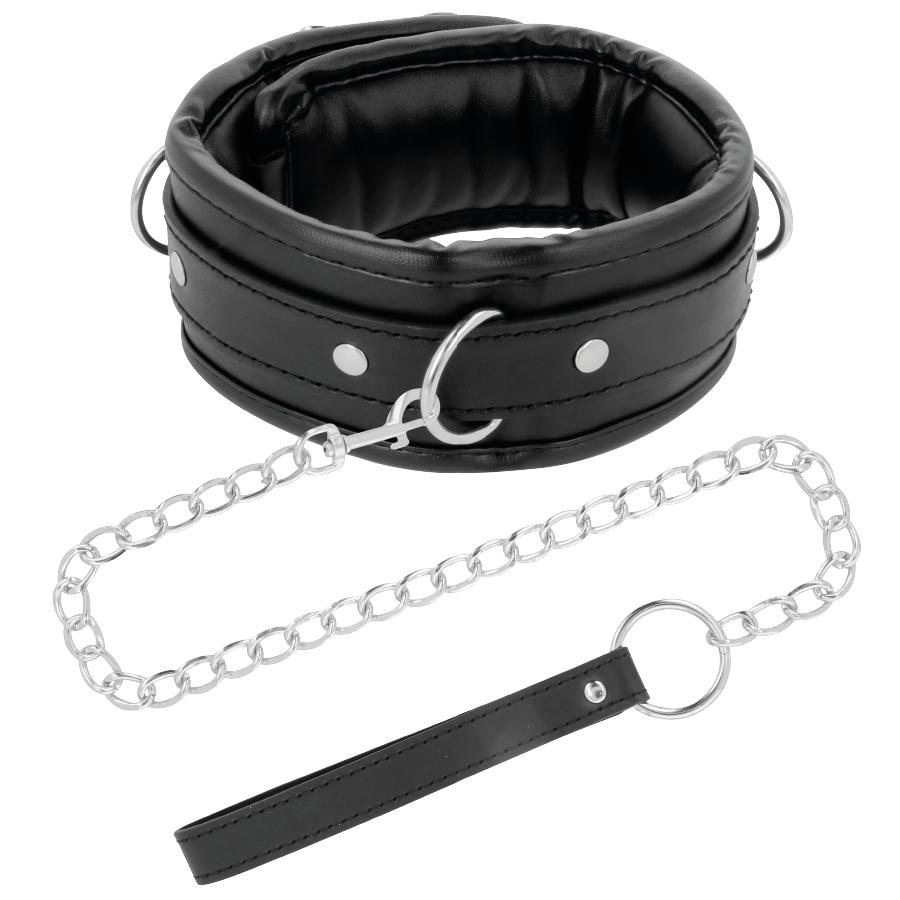 DARKNESS - WEICHE LEDER-HALSKETTE MIT KETTE – Bild 2