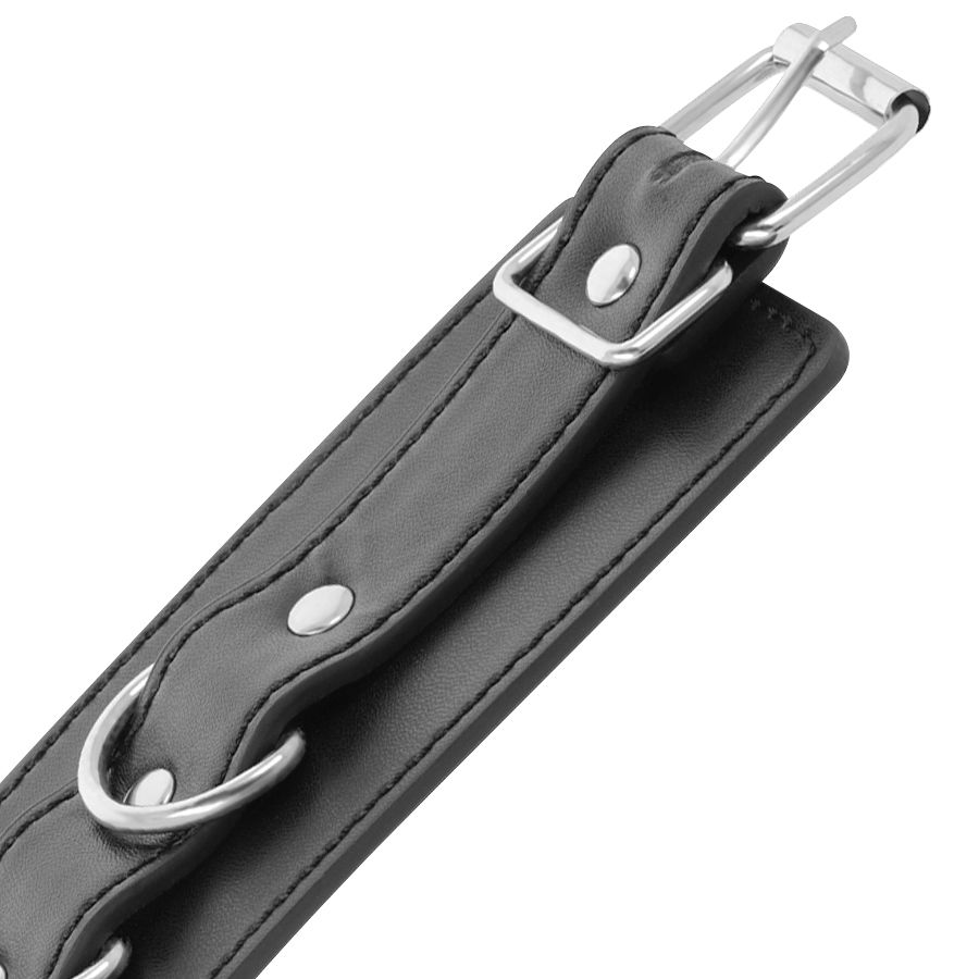 DARKNESS - SCHWARZE VERSTELLBARE LEDER-KNÖCHEL-HANDSCHELLEN – Bild 5