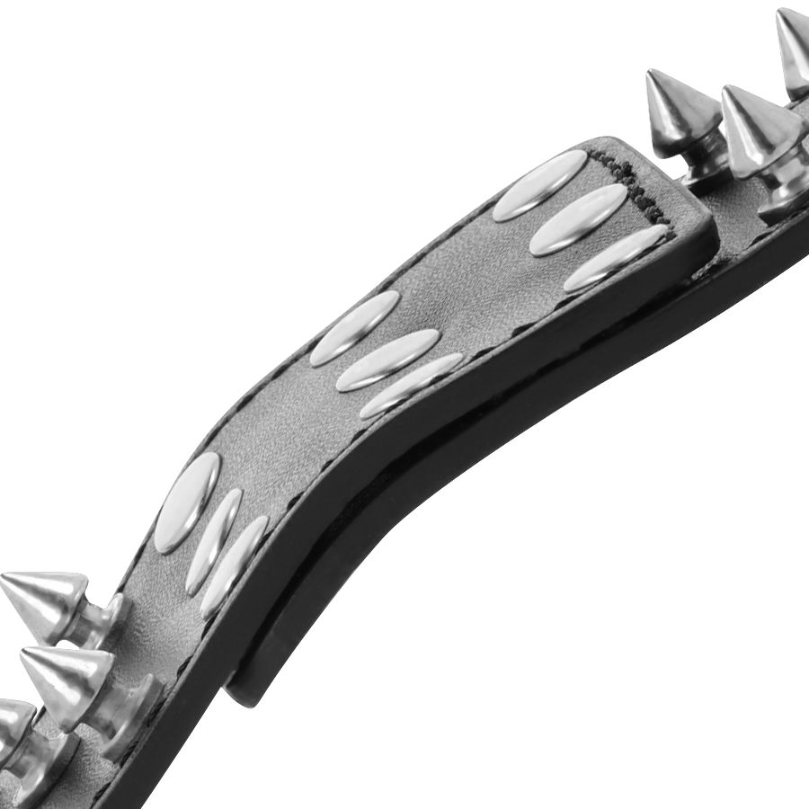 DARKNESS - SKULLS AND BONES SCHWARZE HANDSCHELLEN MIT SPIKES – Bild 3