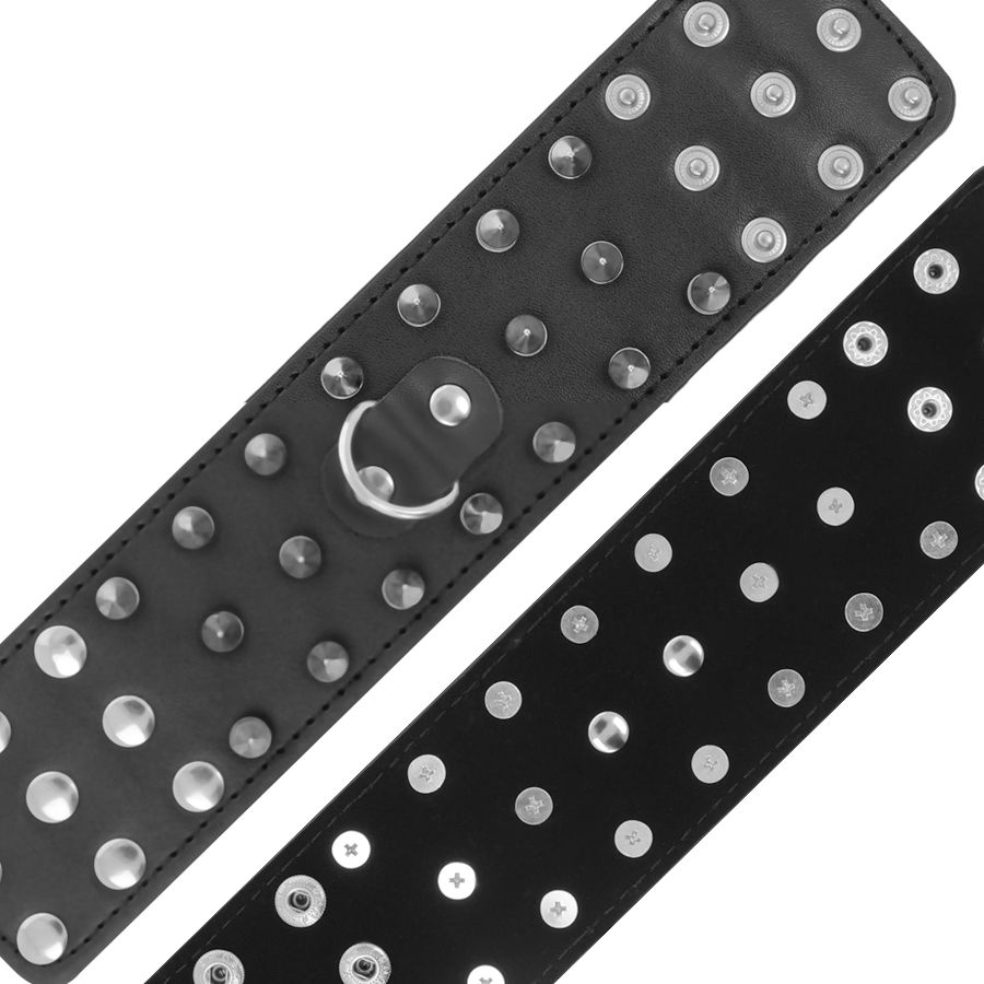 DARKNESS - SKULLS AND BONES SCHWARZE HANDSCHELLEN MIT SPIKES – Bild 4