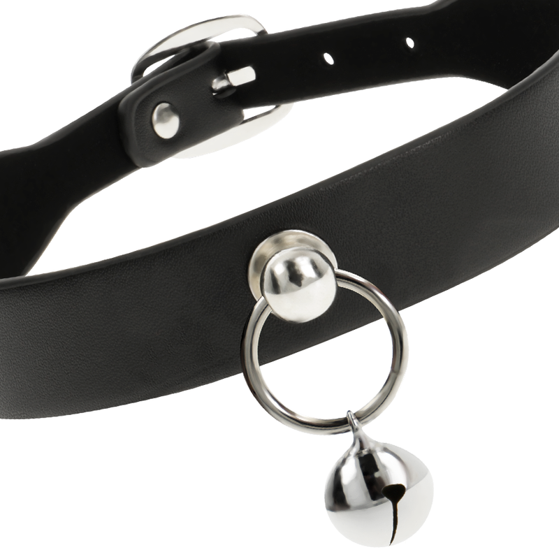 COQUETTE CHIC DESIRE - VEGANE LEDER-HALSKETTE DAMEN-ACCESSOIRE RASSEL/REIFEN – Bild 4