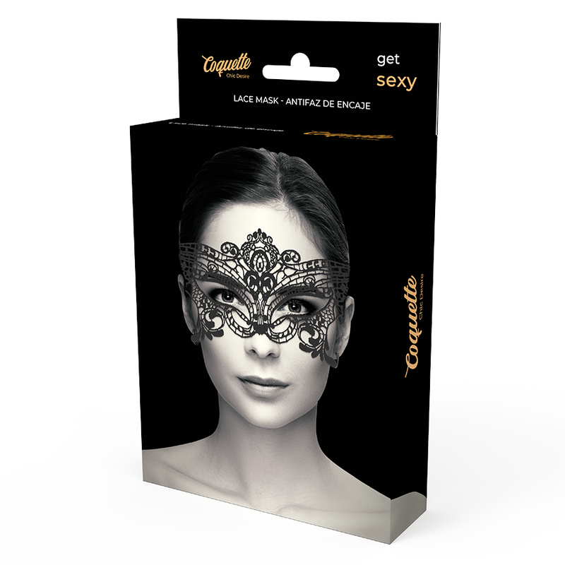 COQUETTE CHIC DESIRE - BREITE SCHWARZE SPITZENMASKE – Bild 3