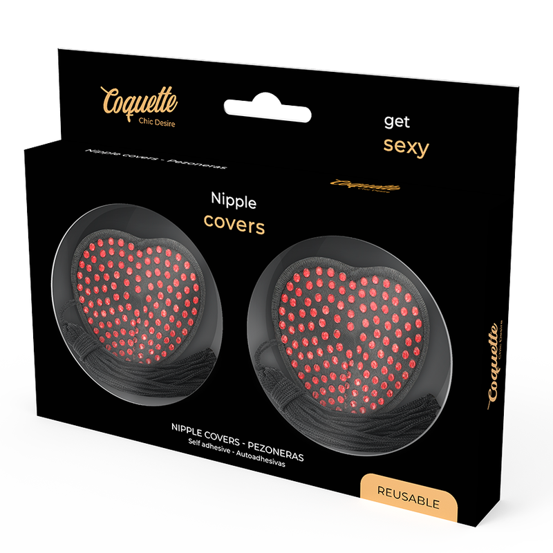 COQUETTE CHIC DESIRE - ROT/SCHWARZE NIPPELABDECKUNGEN – Bild 4